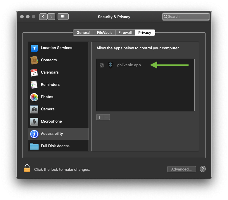 MacOS security settings